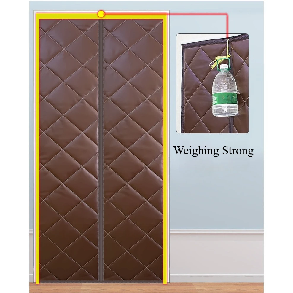 Winter Thermal Insulated Magnetic Screen Door Curtains Self-Close Keep Warm Windproof Door Curtain PU/Oxford Fabric Entryway