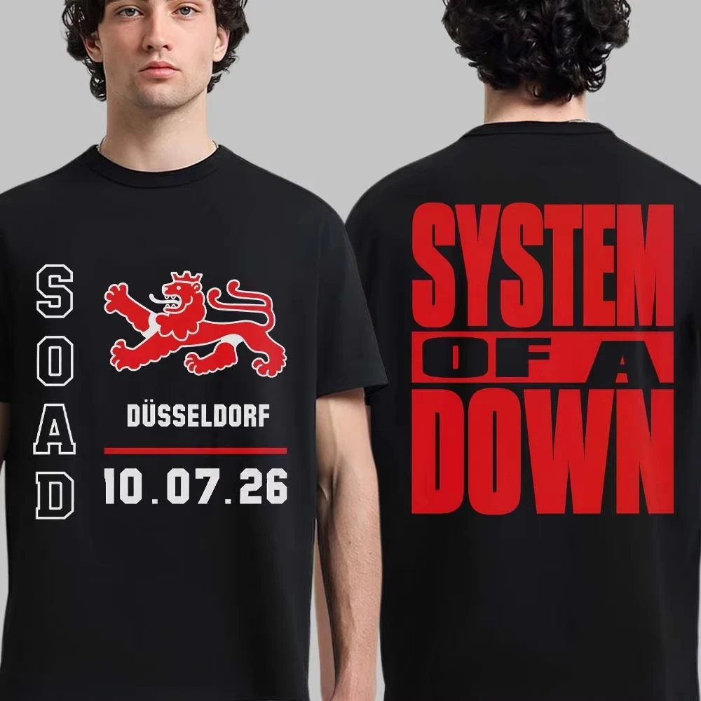 System of A Down SOAD Dusseldorf Germany 2026 Tour Graphic Tshirt Cotton Men's Women's Y2k Popular Oversized Casual T-shirt