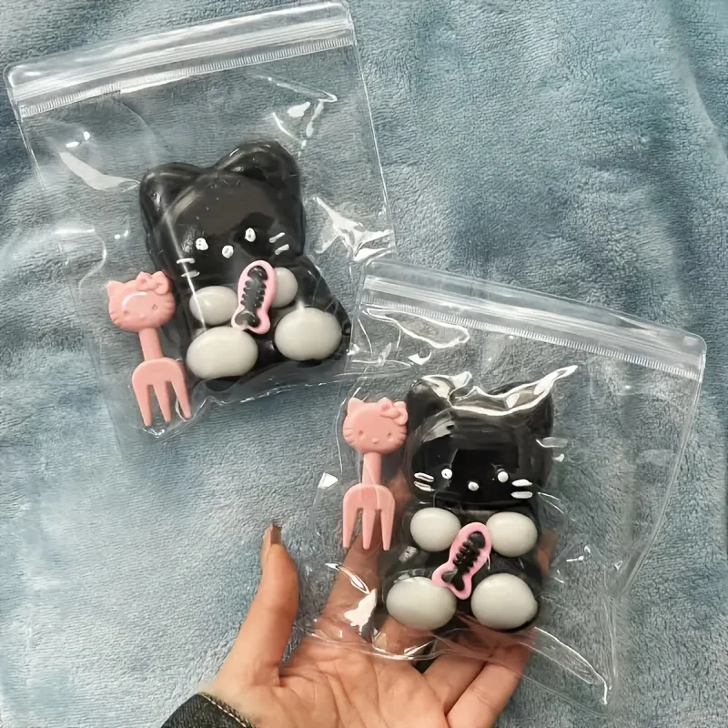 

Black Small Cat Plush Stress Relief Sensory Toy, Slow Rising Soft, High Bounce Pressure Relief Toy, Made of Plastic, for Office