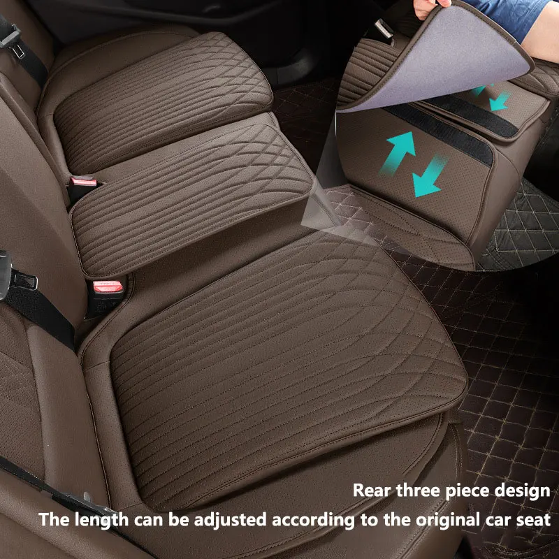 Car Seat Cushion Driver's Front Seat Protective Cover Integrated Breathable Rear Seat Cushion All Season Universal Nappa Leather