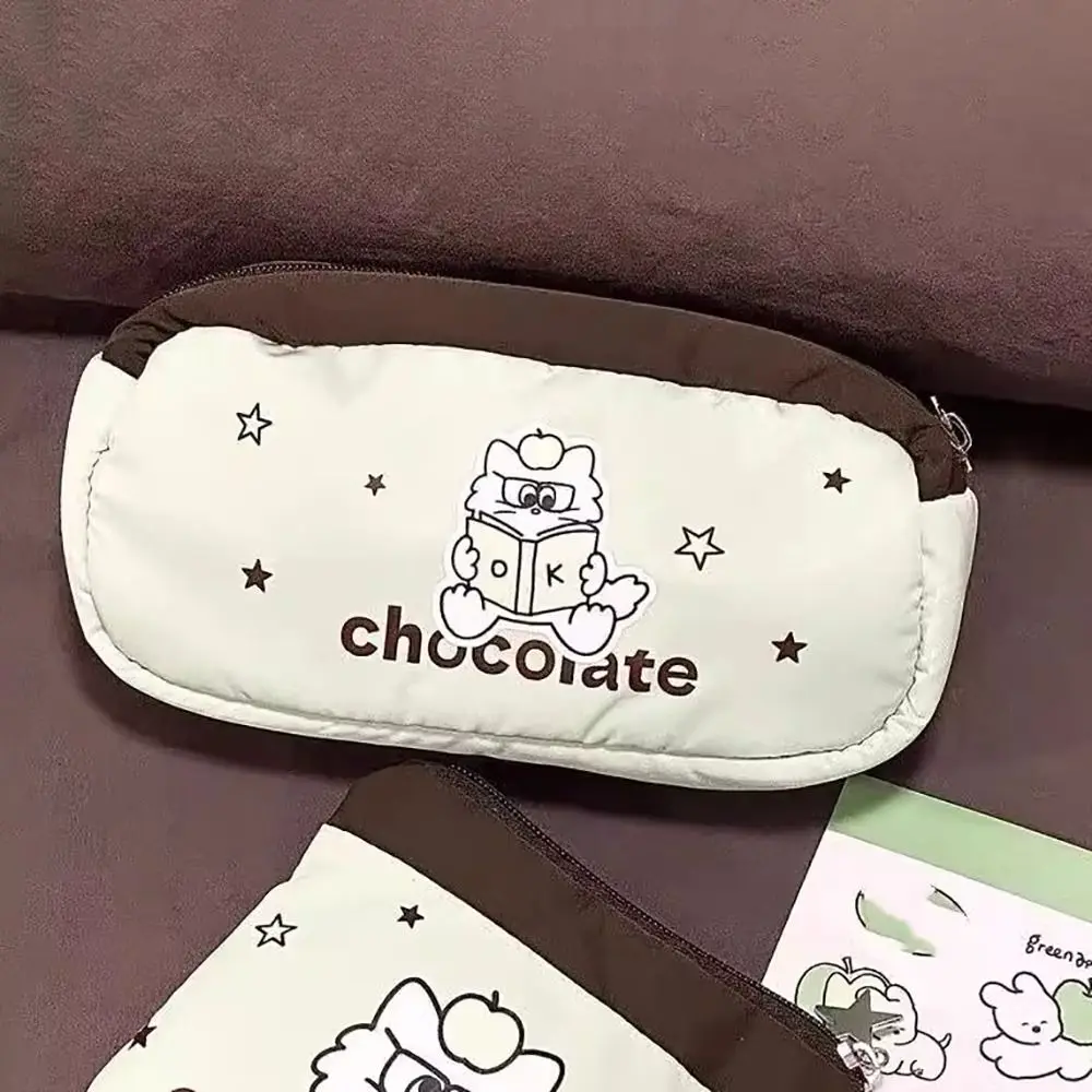 New Kitten Pen Bag Large Capacity Multilayer Stationery Bag Cartoon Gift Cosmetic Bag Students