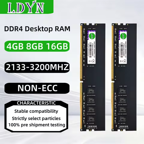 DDR4 Desktop Memory Ram 4GB 8GB 16GB 2133MHZ 2400MHZ 2666MHZ 3200Mhz PC4-17000 19200 21300 25600 1.2V 288Pin Non-ECC DIMM