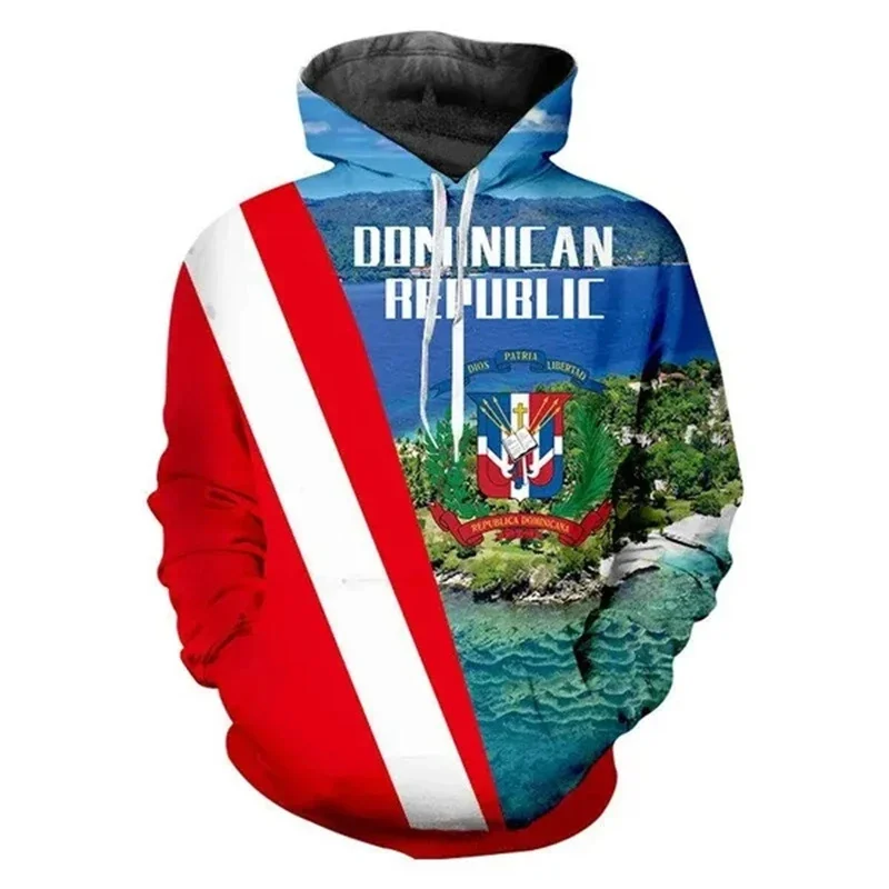 Dominican Republic Flag 3D Printed Graphic Hoodies Men's Women's Chilren Streetwear Sweatshirt Breathable Comfortable Hooded Top