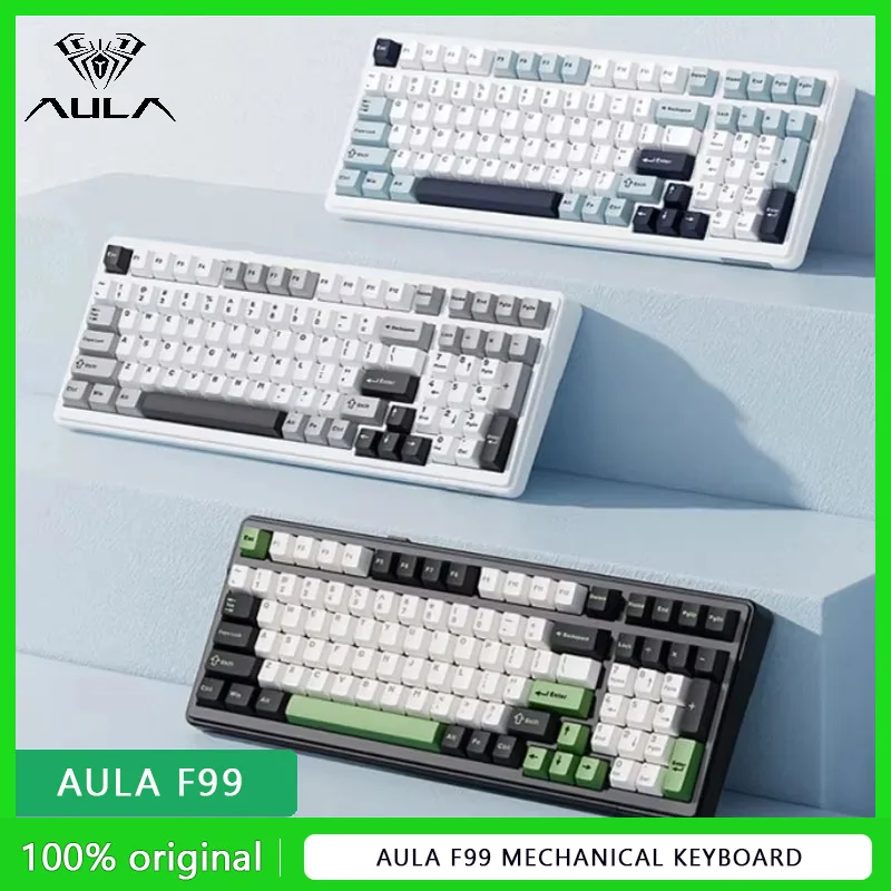 

Aula F99 Mechanical Keyboard 3-Mode Bluetooth 5.0/2.4g Wireless/Wired RGB Hot Swappable Gaming Office Customization Keyboard