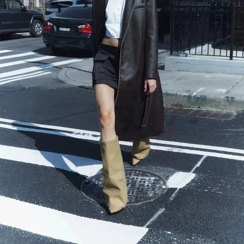 2024 الأوروبية والأمريكية وأشار حجر الراين السراويل والأحذية، المرأة الأزياء الفاخرة أحذية عالية الكعب أحذية قصيرة #3