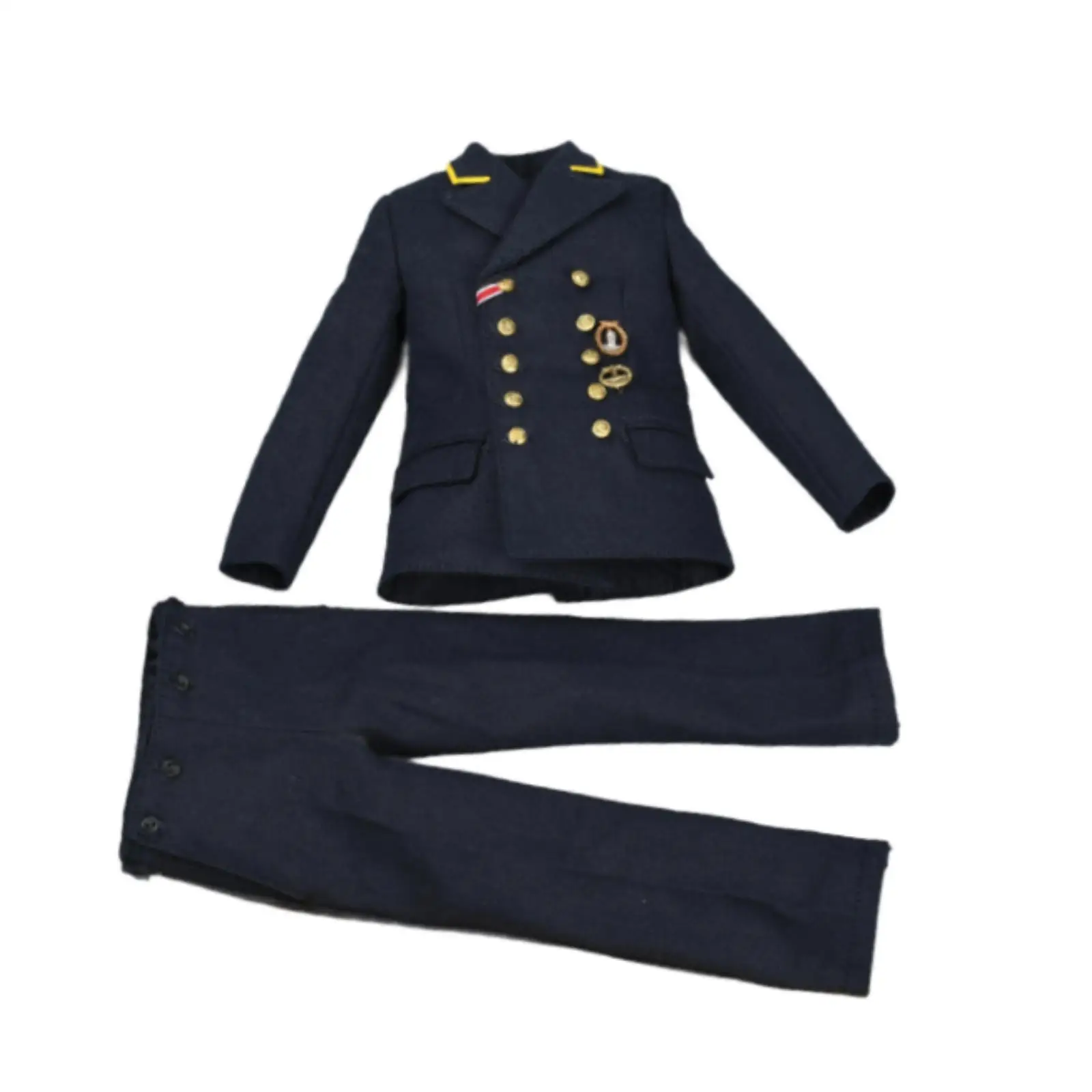 2Pcs Fashion 1/6 Uniform Full Set Mini Jacket and Pants Model Handmade Doll Clothes for 12 inch Figures Dress up Accessories