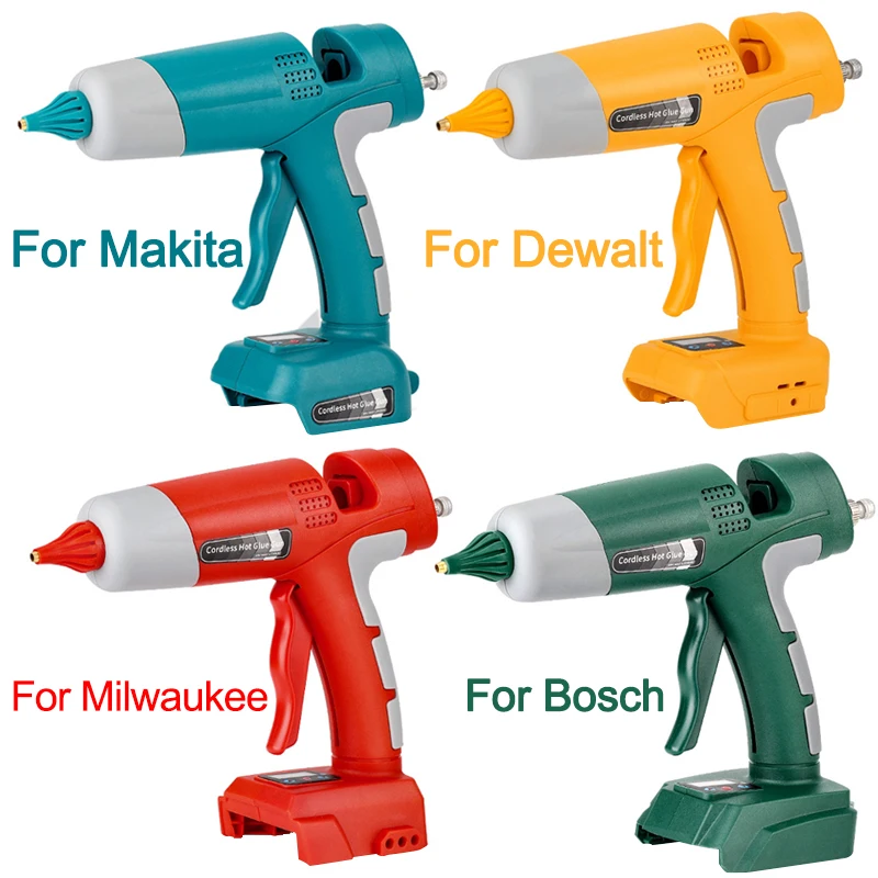 

For Makita/Dewalt/Milwaukee/Bosch 18V Li-ion Battery Cordless Hot Melt Glue Gun with 11mm Glue Sticks Digital Display Glue Gun