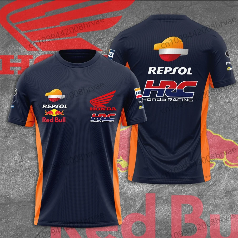 

HRC Honda men's quick-drying motorcycle riding jersey, breathable casual racing suit, round neck, adult off-road riding top