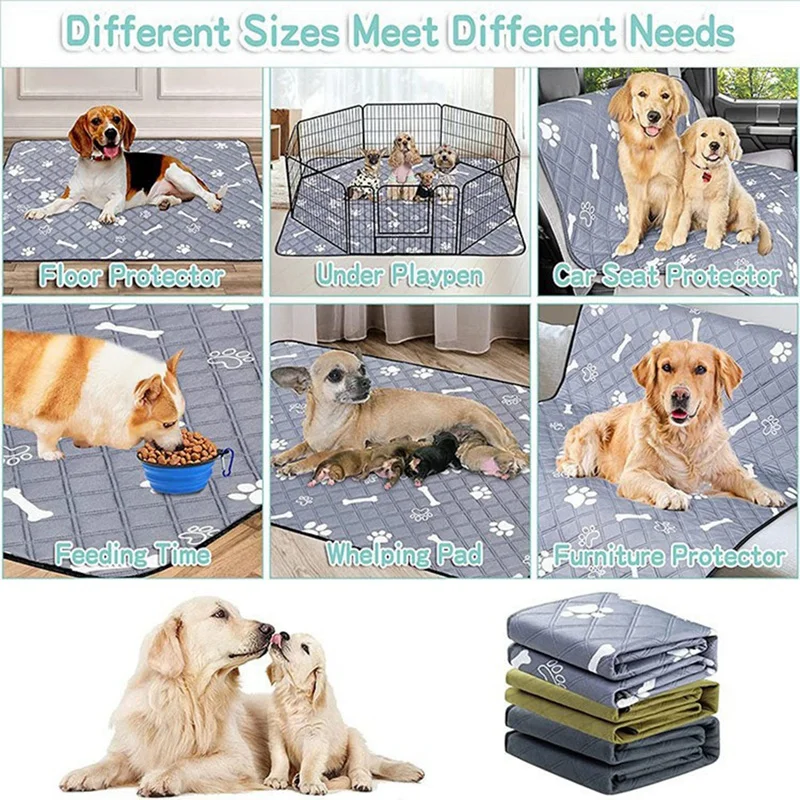 2PCS Urine Absorbent Environment Protect Diaper Mat Waterproof Reusable Training Pad Dog Cat