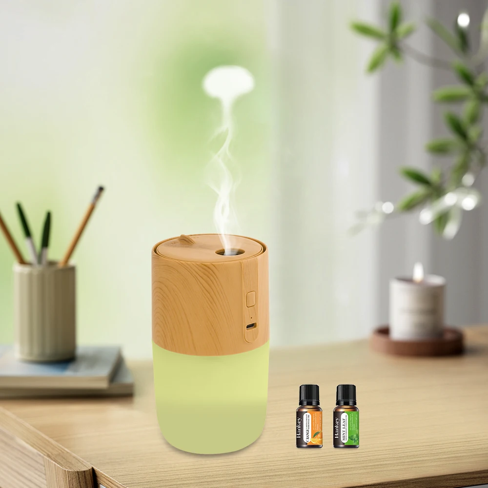 

Wood Grain Aroma Diffuser 7 Colors, 2 Modes, Humidifies & Purifies Air 2 Oils