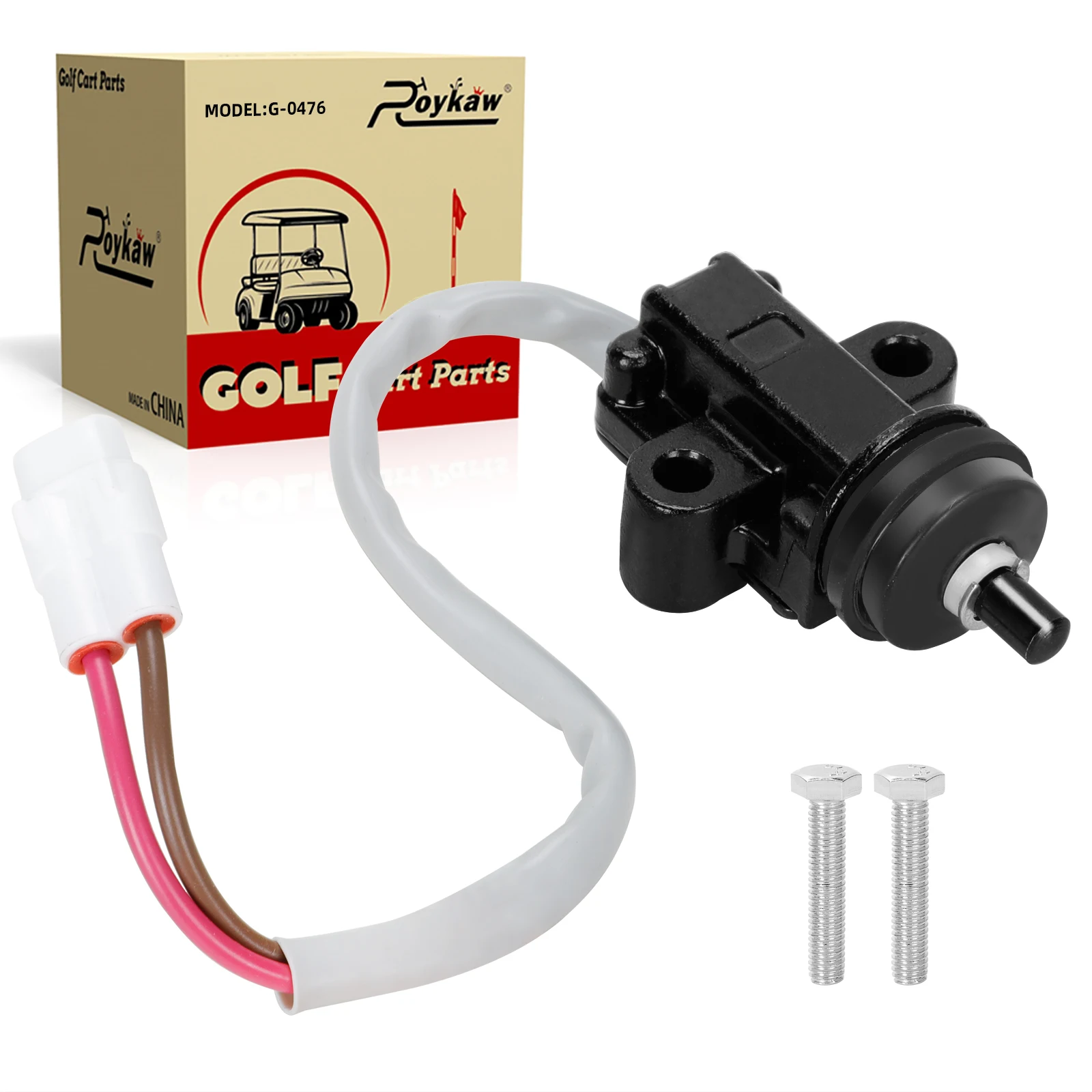 Roykaw Golf Cart Stop Switch Fit for Yamaha G14/G16/G19/G22/G29/Drive Gas & Electric, Plug and Play, OEM# JF7-82817-20