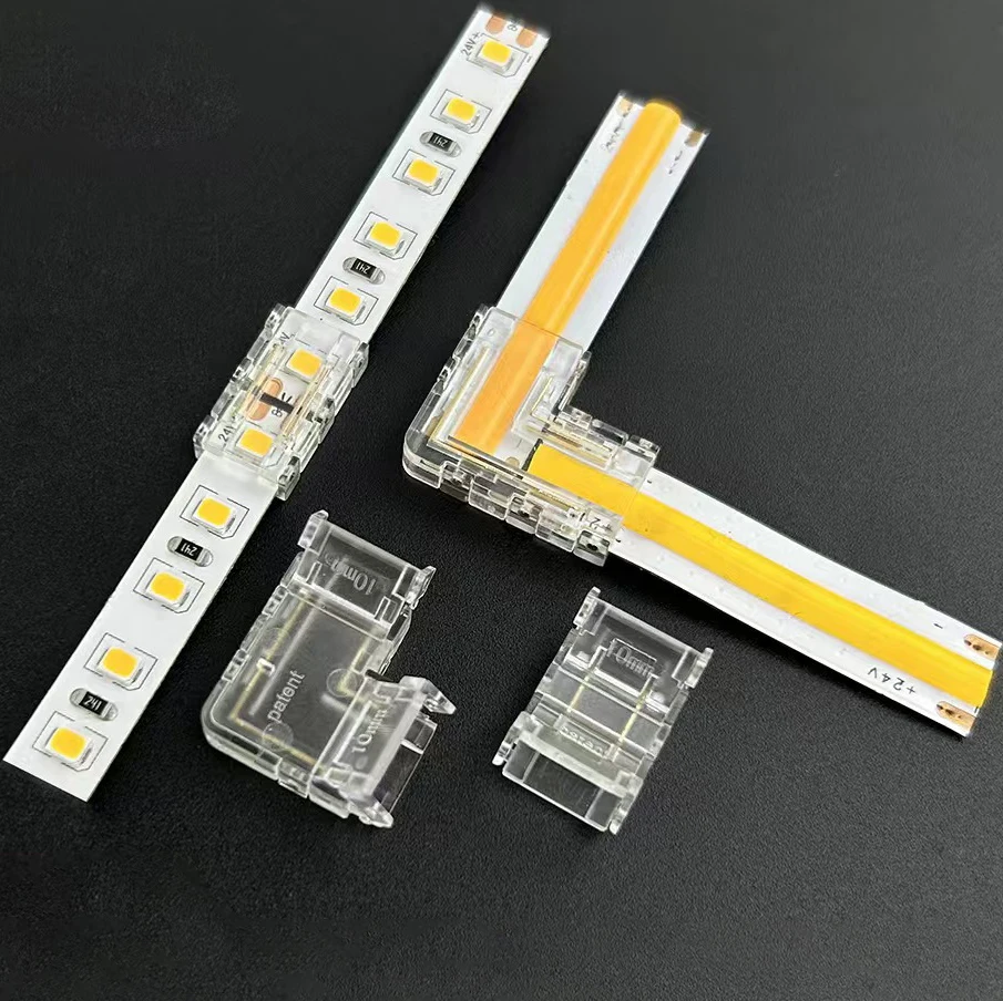 5Pcs/bag Crystal Buckle SMD Cob Led Strip Light Connector 5mm 8mm 10mm 2 pin 2 Wire Corner Led Connector