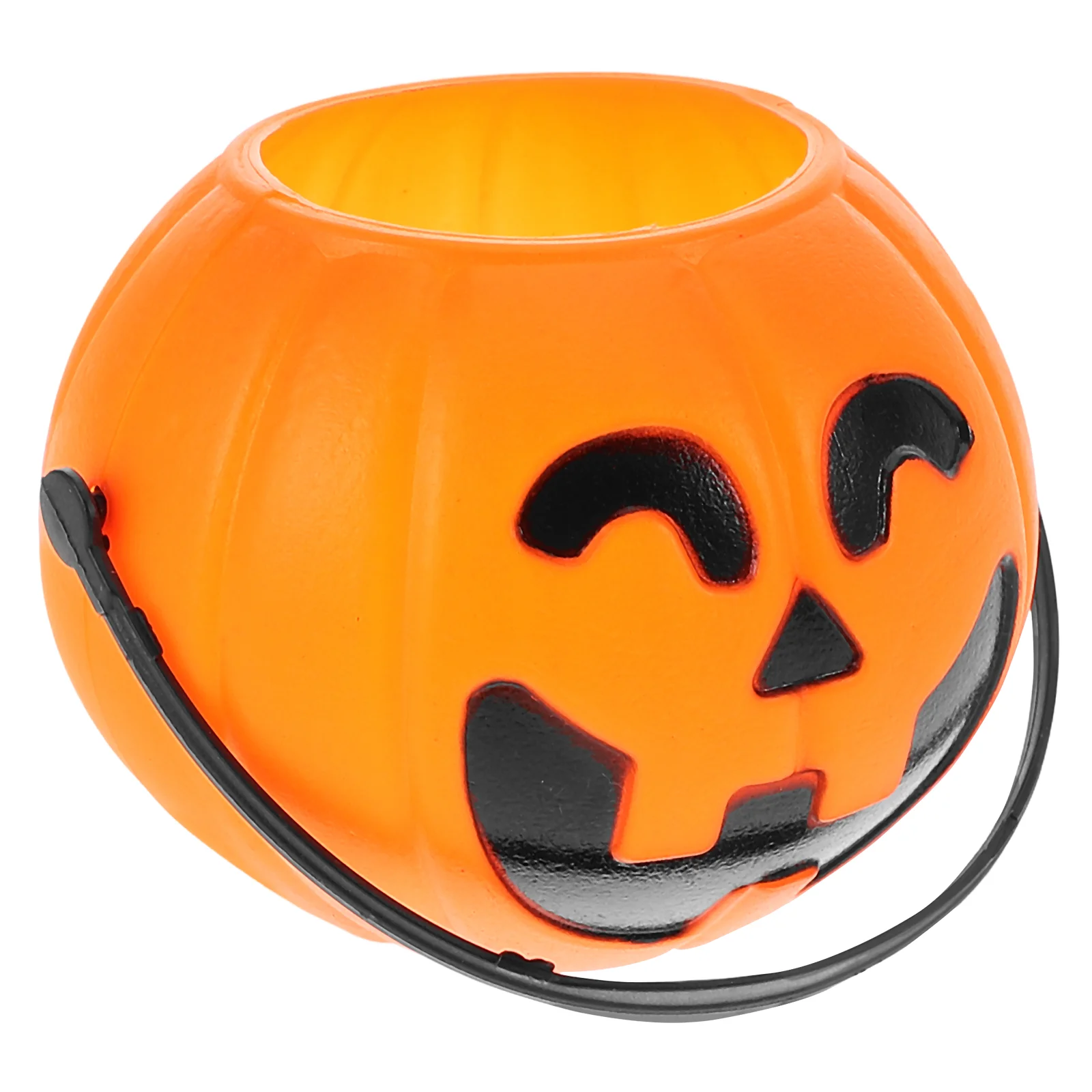 7 Cm Pumpkin Pail Halloween Bucket Lantern Faux Pumpkins Outdoor Basket Candy Holder