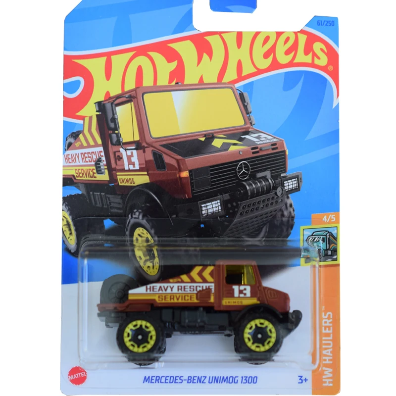 2023-61 Hot Wheels Cars MERCEDES-BENZ UNIMOG 1300 1/64 Metal Die-cast Model Cars Toy Vehicles