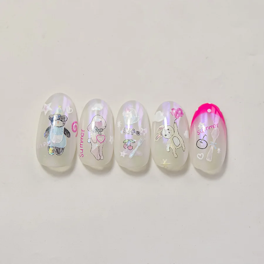 Shell Glow Nail Art Stickers Rabbit Stickers