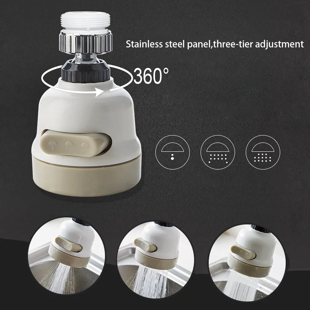 360 Degree Swivel Kitchen Faucet Aerator Dual Mode Adjustable Sprayer Filter Diffuser Water Saving Nozzle Bath Faucet Connector