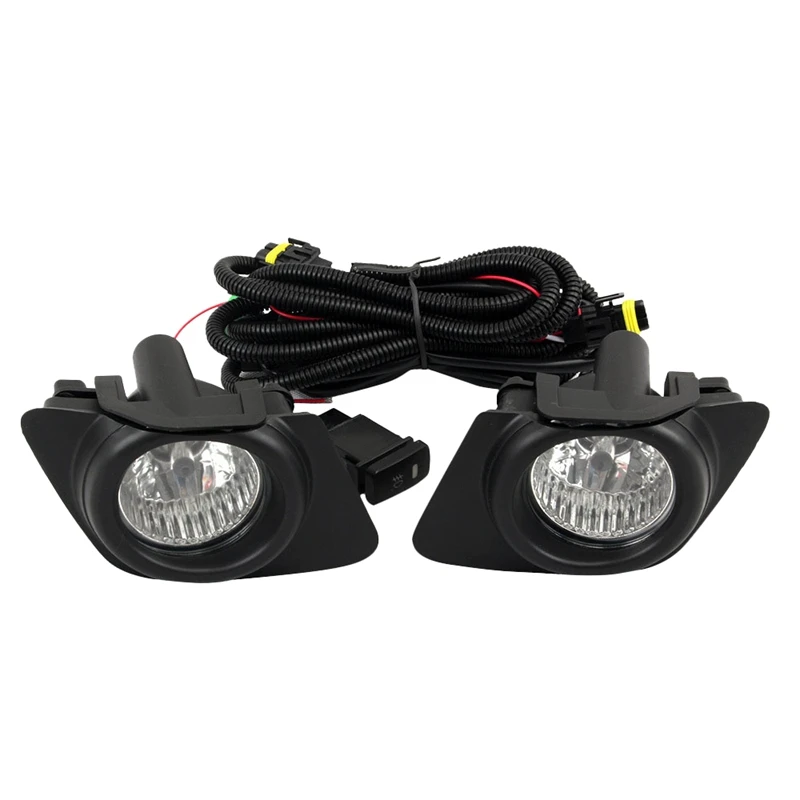 Pair Front Bumper Fog Light Lamp Assembly With Switch Wring Harness For DAIHATSU SIRION 2006-19 For TOYOTA PASSO 2013