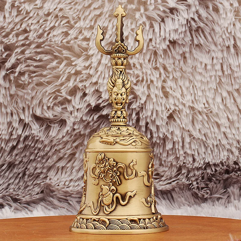 Brass Three Pure Daoist Bells Handheld Eight Treasures Bell Daoist Taoist Bell Taishang Laojun Eight Immortals Ritual Instrument