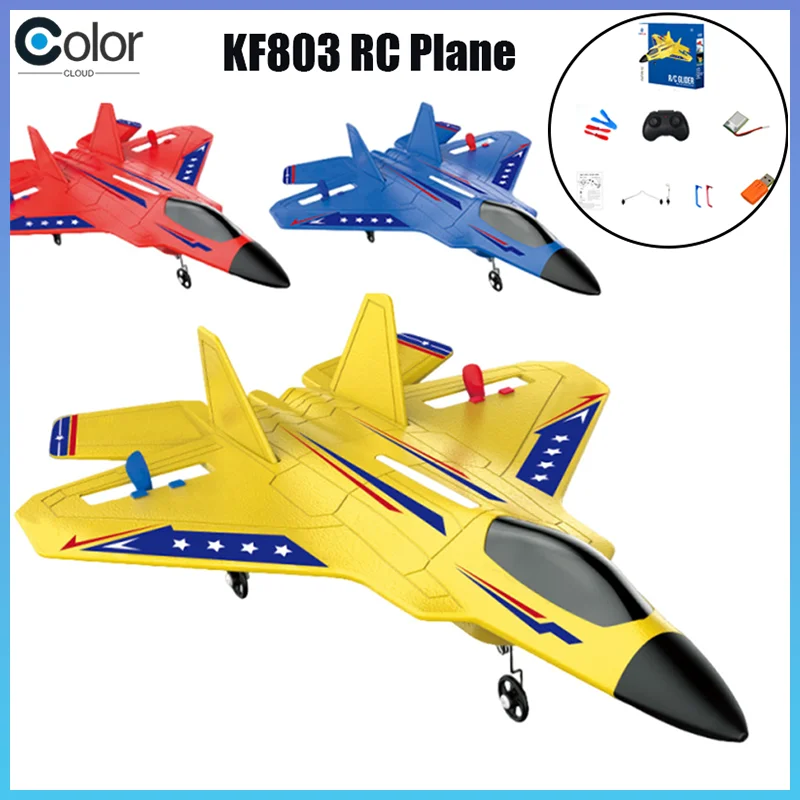 

New Kf803 Rc Plane 2.4g With Led Lights Aircraft Remote Control Flying Model Glider Epp Foam Toys Airplane For Children Gifts