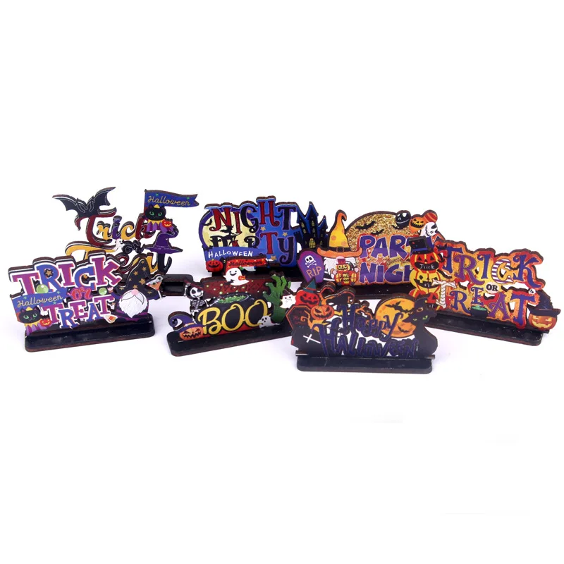 

Mini Wooden Halloween Road Signs Garden Road Signs Landscape Simulation Miniature Grocery Scene Home Decor Desktop Decoration