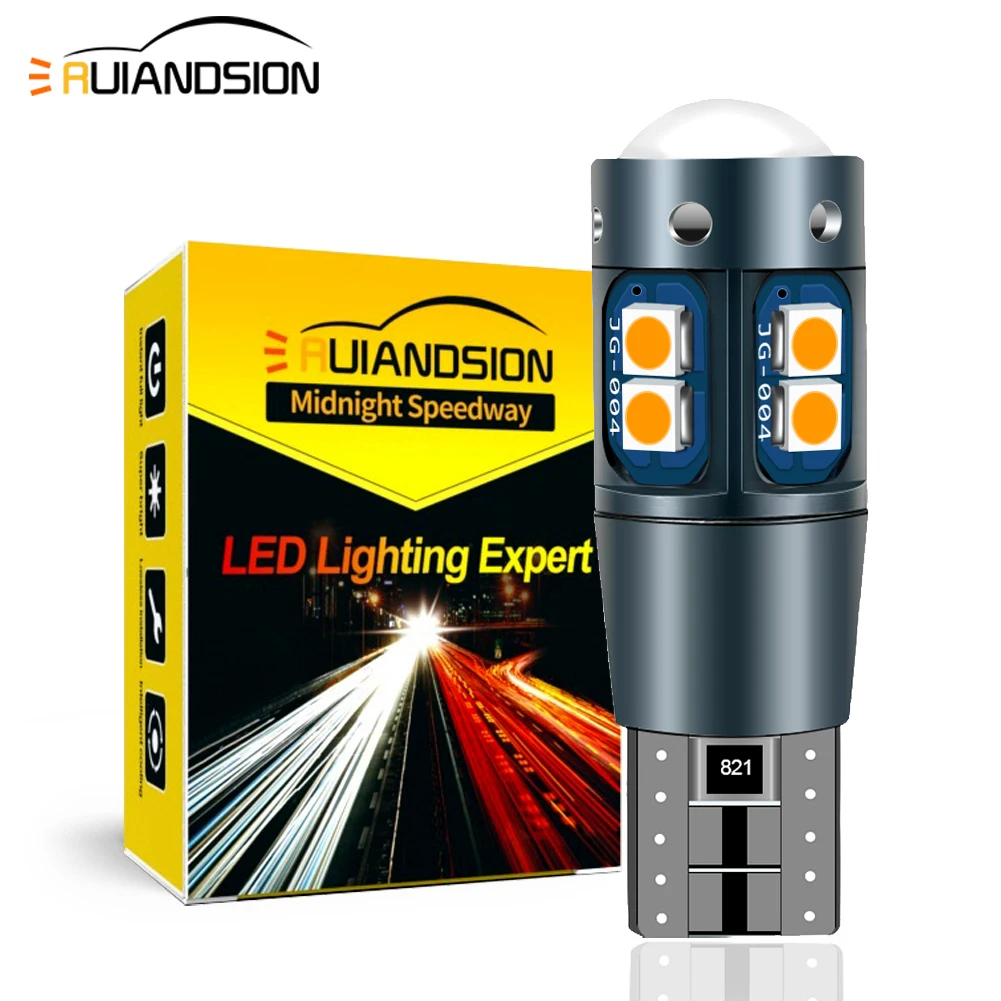 

Ruiandsion T10 Bulb Led Car Headlight Car Turn Signal License Plate Light Amber Yellow Lemon Green Ice Blue 300Lm 2pcs