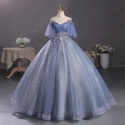 Customized Fashion Ball Gown Women Evening Dresses Appliques Tulle Prom Birthday Party Gowns Formal Occasion Vestido De Noche