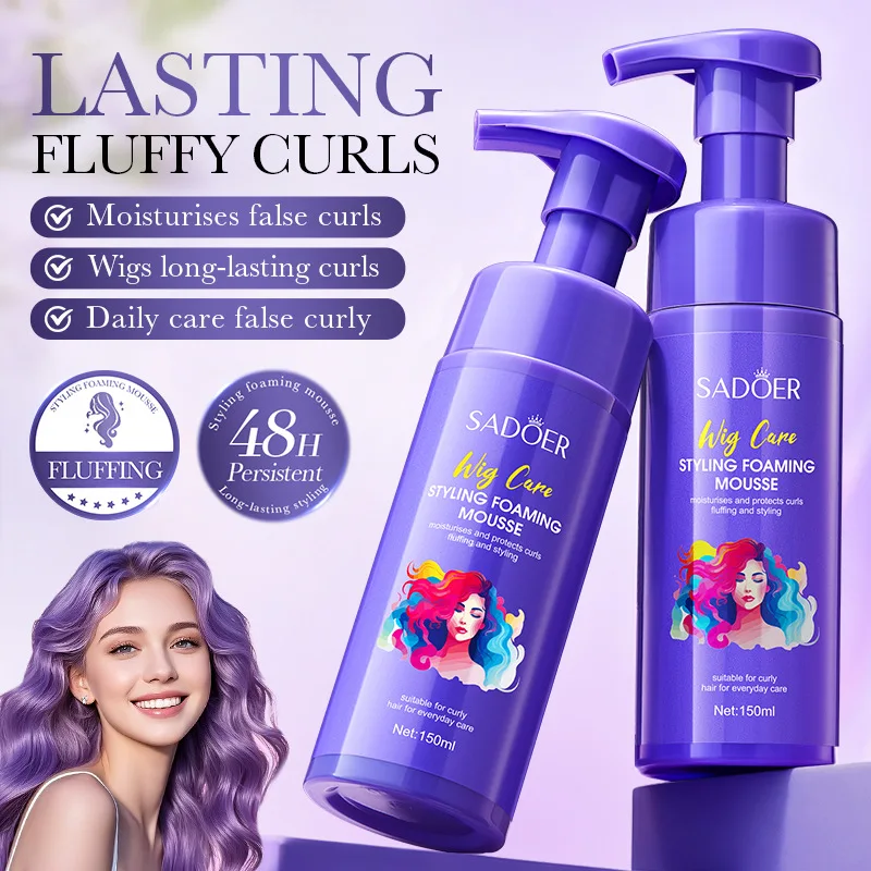 150ml Styling Foam Mousse, Containing Aloe Vera Extract, Glycerin and Other Skin-Friendly Ingredients, the Foam Mousse Has a Gentle, Non-Sticky Texture That Moisturizes Hair, Makes It Naturally Voluminous, and Provides a Longer-Lasting and More Textured Style.