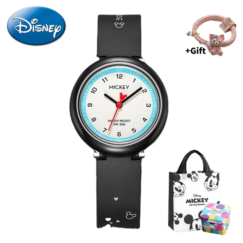 Disney Mickey Watch Fresh Waterproof and Dirt-resistant Luminous Girl Quartz Watch for Children Gift with Gift Box