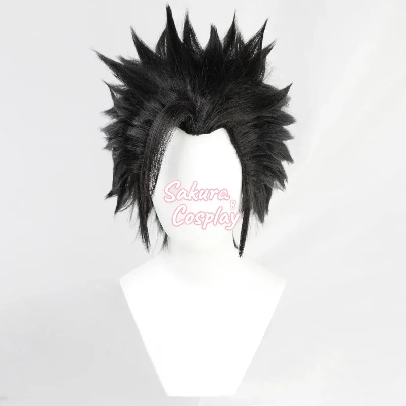 Game FF7 VII Zack Fair Cosplay Short Black Costume Heat Resistant Synthetic Hair Halloween Carnival Party Role Play   Wig Cap