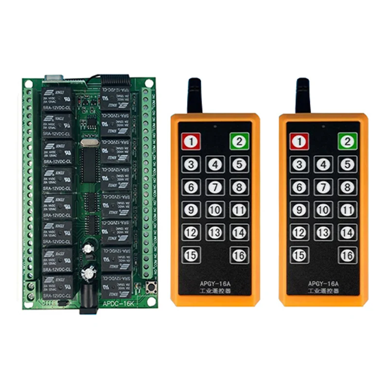 DC 12V 24V 16 Channels 16CH RF Wireless Remote Control Switch Remote Control System receiver transmitter 16CH Relay 433 MHz