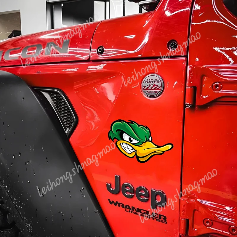 واط إتش إل #   غاضب بطة رئيس ملصقات السيارات الكمبيوتر المحمول ويندوز مصدات سيارة دراجة نارية الخدوش مغطاة ملصقات الفينيل