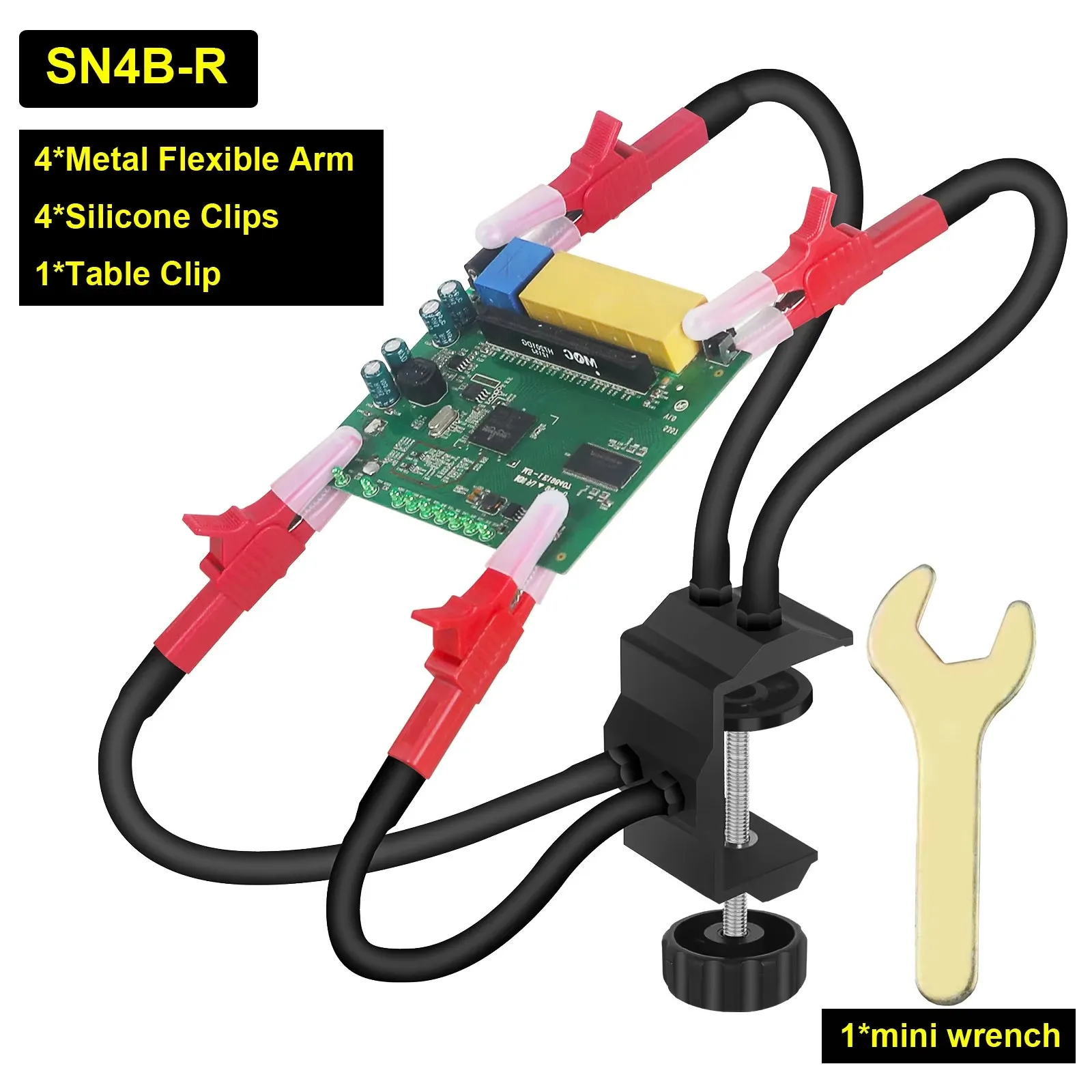 NEWACALOX Morsetto da tavolo Supporto per stazione di saldatura PCB Clip a coccodrillo Multi saldatura Aiutare la mano Strumento di terza mano per