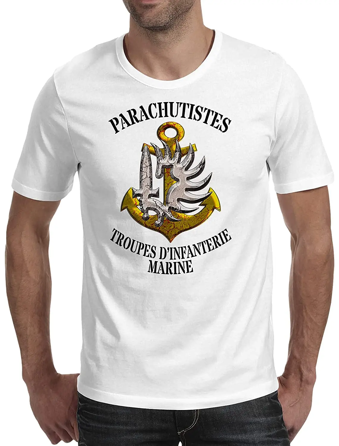 French Marine Infantry Parachute Troops Badge T-Shirt New 100% Cotton O-Neck Summer Short Sleeve Casual Mens T-shirt Size S-3XL