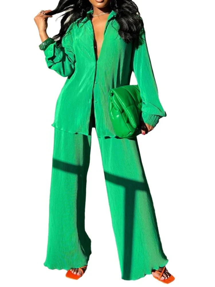 

Женская одежда в Европе и США, хит продаж, сексуальный свободный повседневный многоцветный костюм со складками под давлением