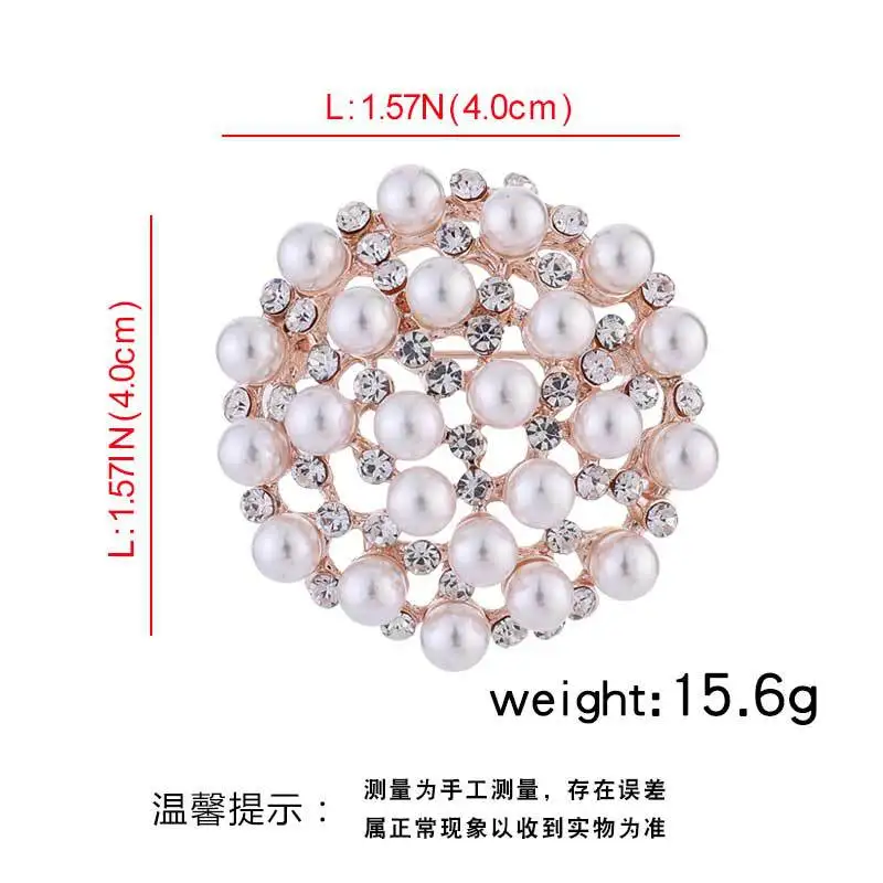 DIEZI Korean Gold Color Flower Brooches for Women Party Luxury Fashion Rhinestone Pearl Brooch Pins Wedding Jewelry Accessories