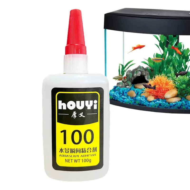 Aquarium Glue for Plants Clear 50G/100G Instant Glue Waterproof Aquarium Adhesive Long Lasting High Viscosity Quick Drying Glue