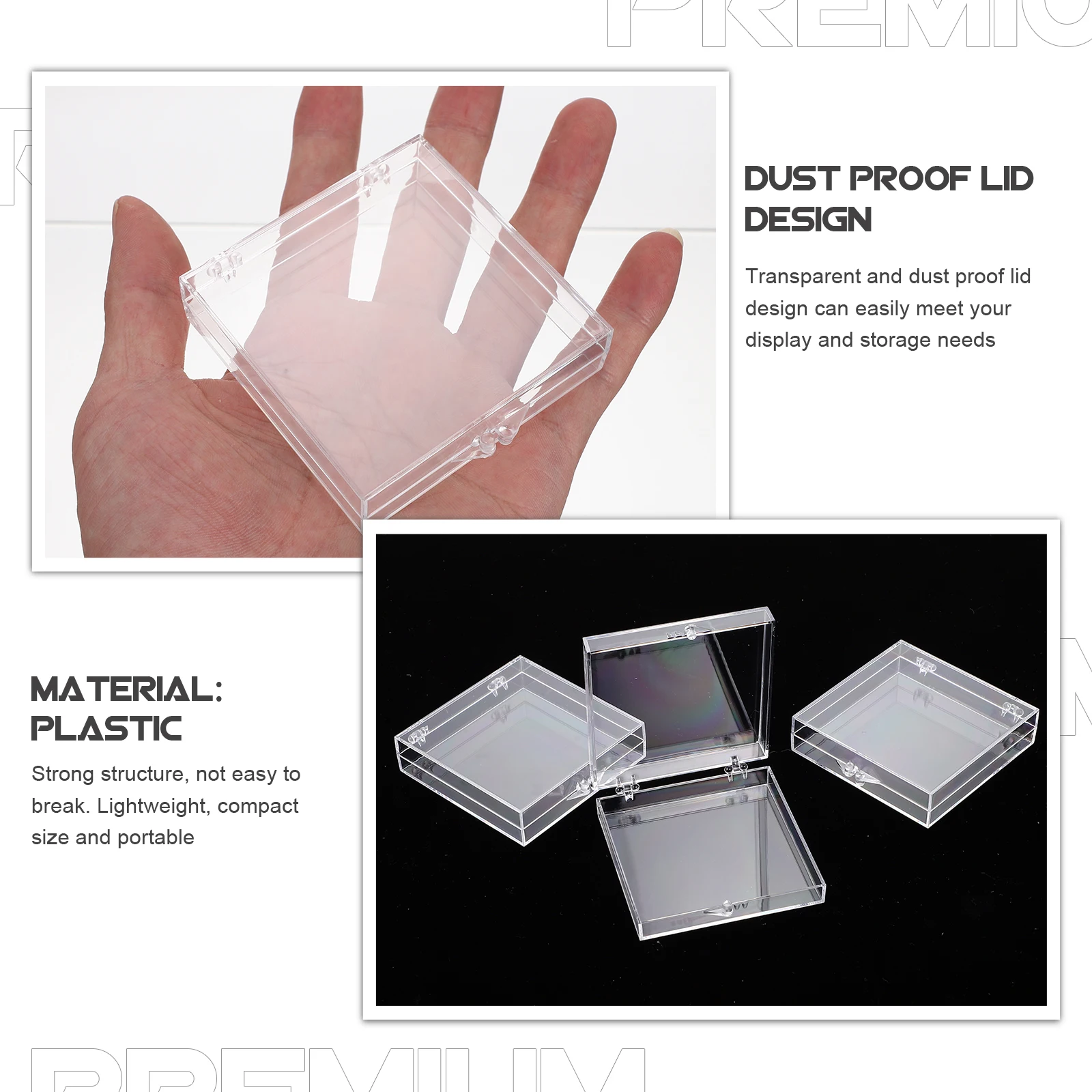 

12Pcs Nail Tips Storage Organizer Transparent Plastic Box Dust Proof Lid Nail Pieces Holder for Workbench