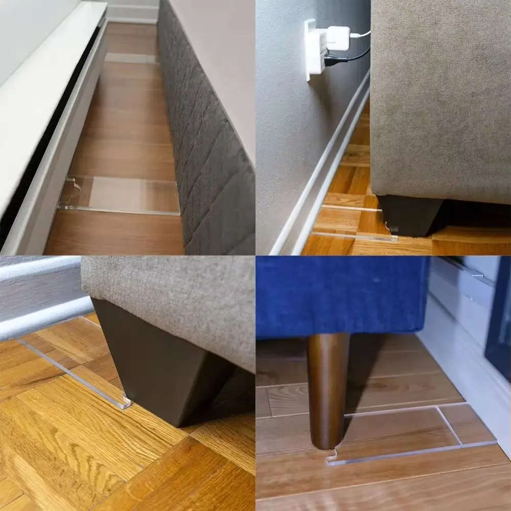 Prevents Sliding Transparent Couch Stopper Adjustable Universal Wall Spacer Acrylic Damage Prevention Furniture Stoppers Table
