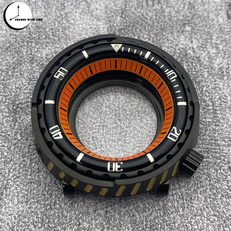 

black NH35 NH36 Seiko Tuna Canned Watch Case Fits NH35 NH36 7S 4R Movement Transparent Back Cover Resin bezel Tuna Case