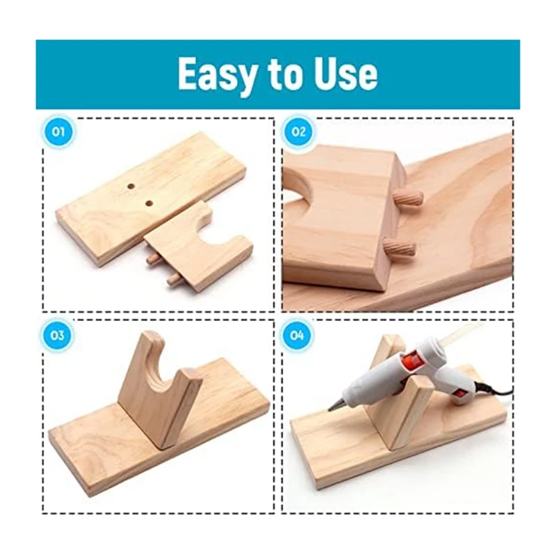 1 Piece Hot Glue-Gun Holder Wood Hot Melt Glue-Gun Stand Hot Melt Glue-Gun Base Craft Room Organizer