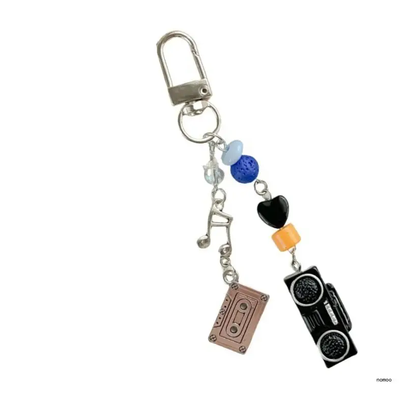 Unique Radio Pendant Keychain Charm Compact Radio Keychain Portable Phone Adornment For School And Daily Activities