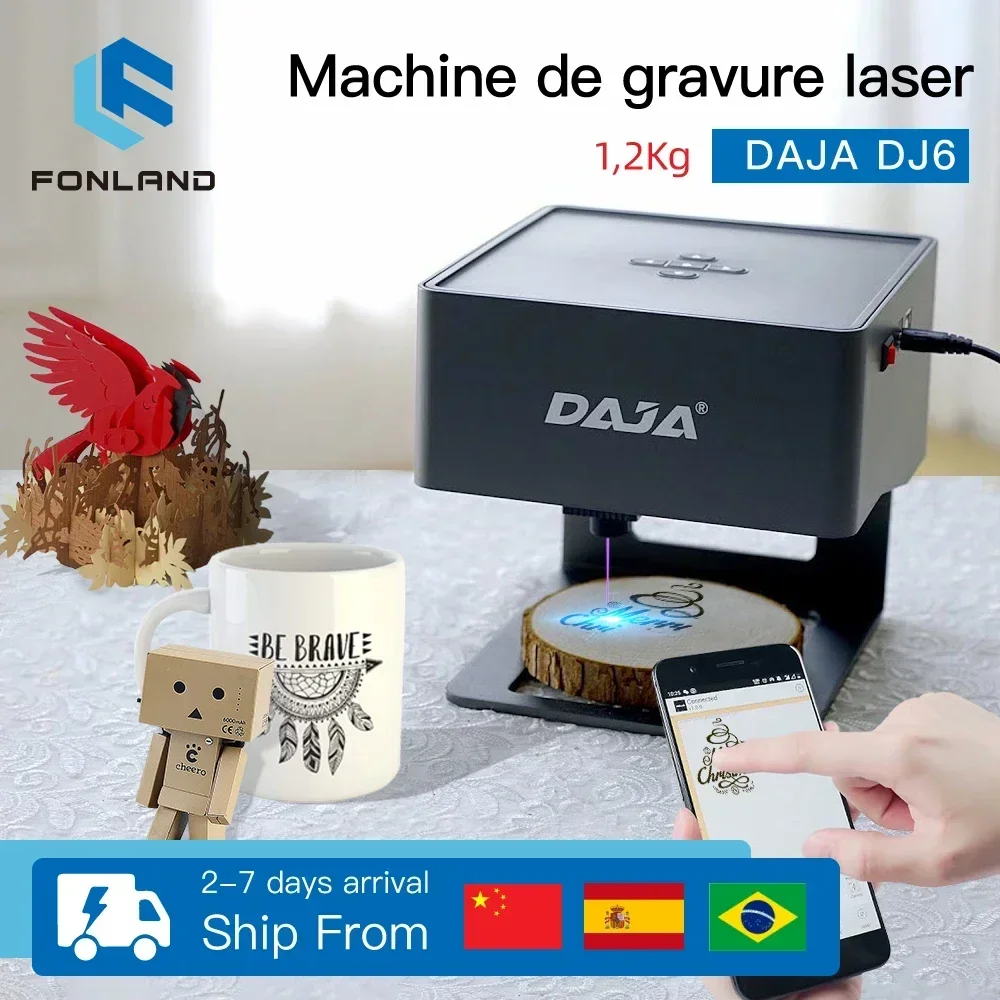 FONLAND DJ6 Laser Engraver CNC DIY Laser Engraving Machine 3000mw Fast Mini Logo Marking Food Printer Cutter Woodworking Plast