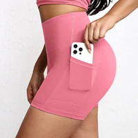 Solid Color Yoga Pants With Pockets Quick Drying High Waisted Gym Push Up Yoga Shorts for Woman Breathable Workout Fitness Short - Image 2