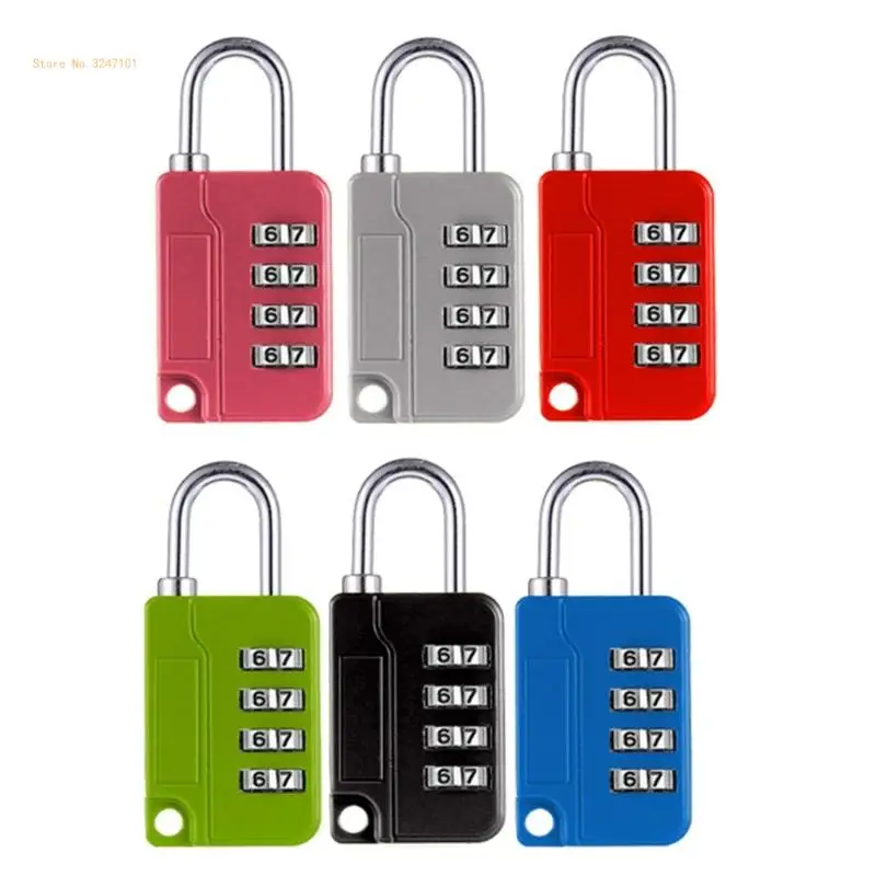 4digit Combination Lock Portable Padlock Durable Keyless Luggage Password Lock Dropship