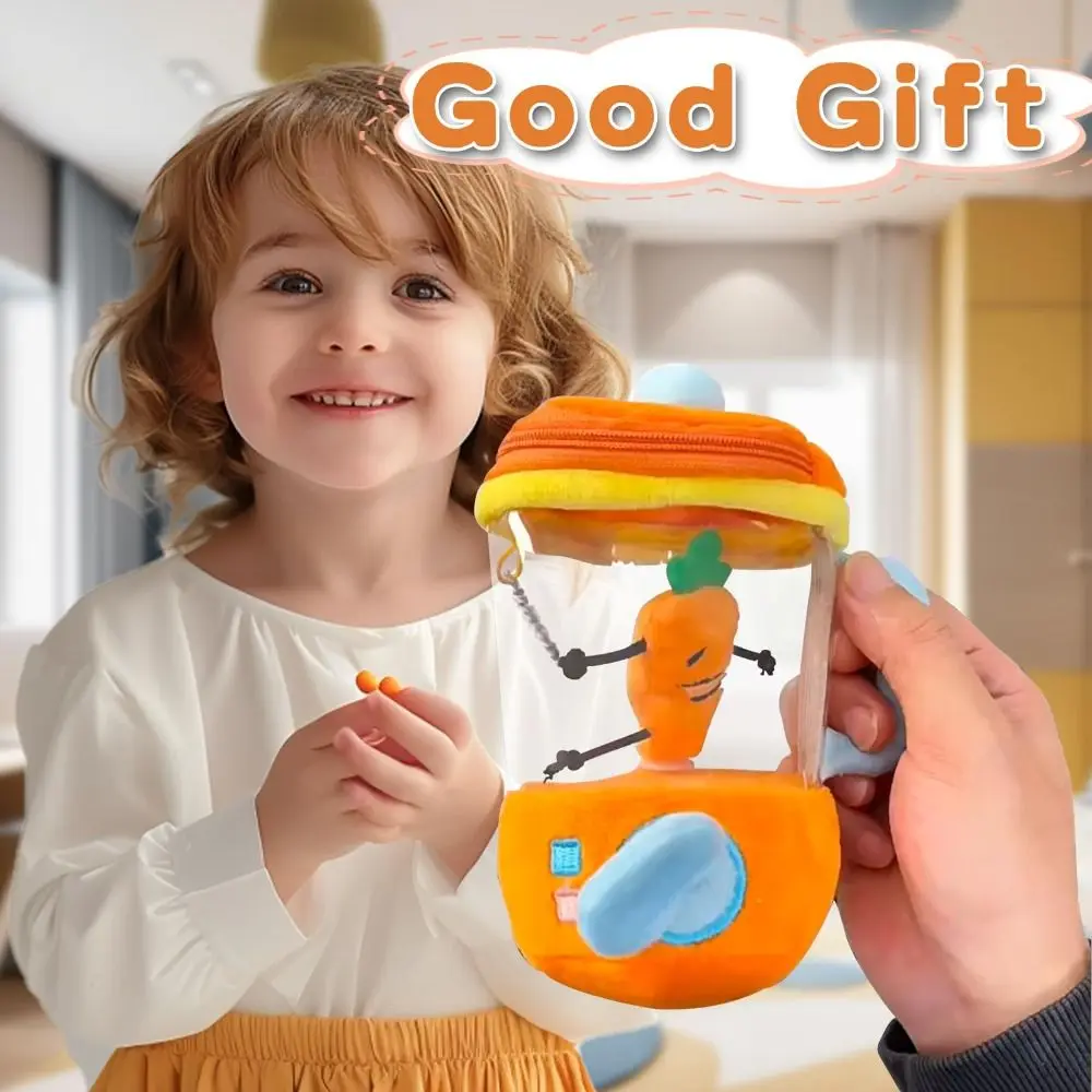 

Cartoon Funny Carrot Juicer Plush Toy Drawstring Rotating Bag Pendants Carrot/Flower Blender Toy Plush Keychains