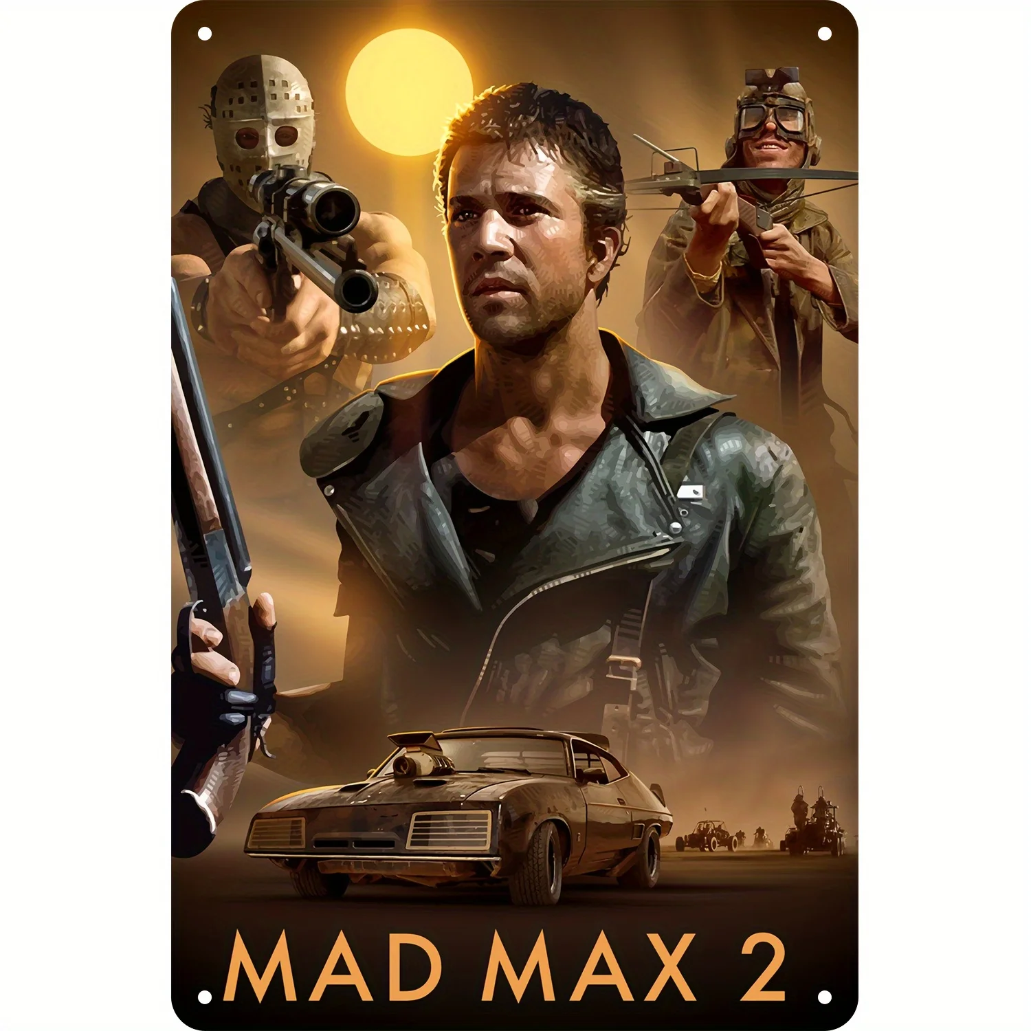 [Retro Metal Sign Mad Max 2] Vintage 2 Retro | , Action-Packed Artwork, Perfect for Home Theater, Man Cave, Cafe, or Bar Decor,