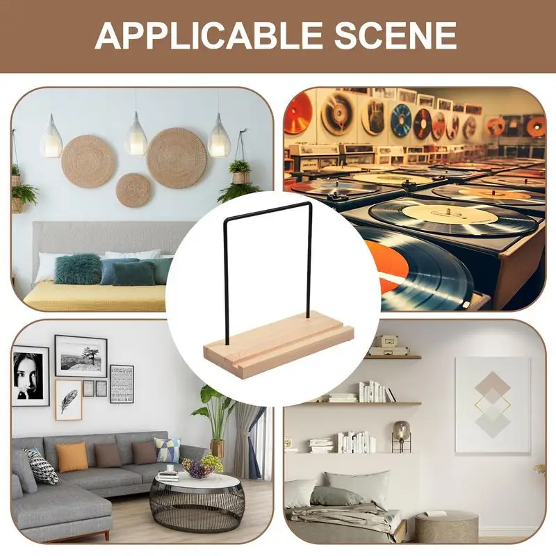 حامل سجل خشبي للألبومات ، حامل لتخزين الألبوم ، رف LP ، ديكور مكتب