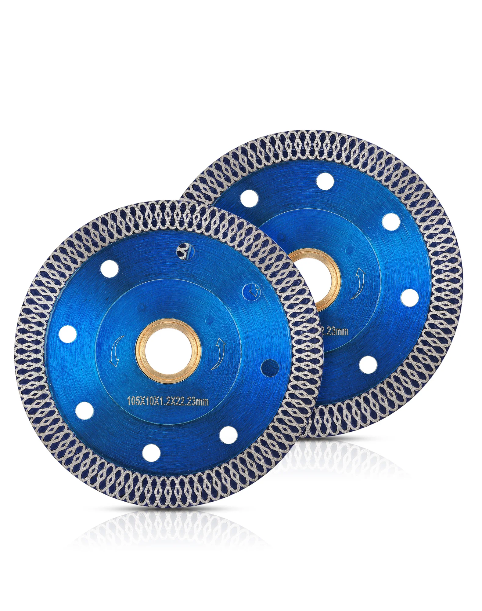 2pc 4 Inch Super Thin Diamond Saw Blades for Tile Saw, X Mesh Rim Tile Blade for Porcelain and Ceramic Tile Wet/Dry Cutting