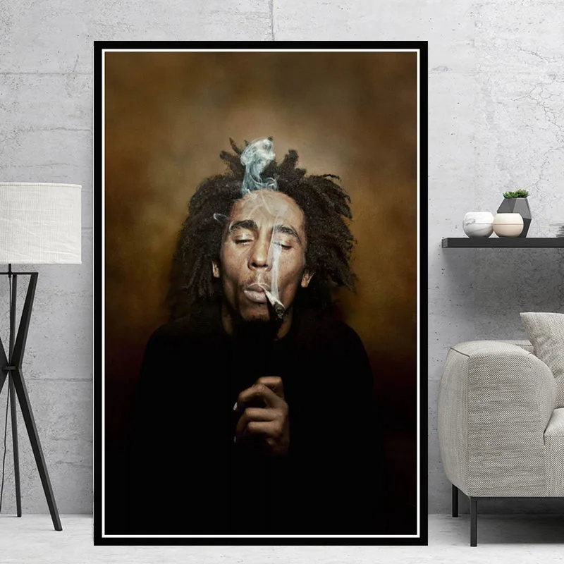 Bob Marley Singer Star RIP Poster Wall Art Picture Posters and Prints Canvas Painting For Fans Gift Living Room Home Decor