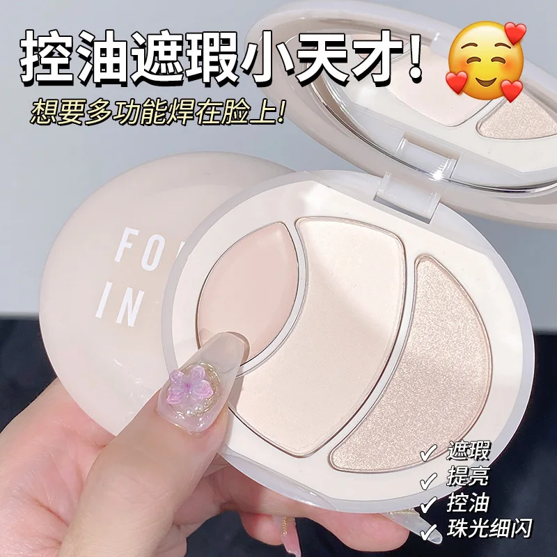 Tri-color multi-functional high-disc blush eye shadow to enhance color Decorate the contour and concealer the flaws Makeup